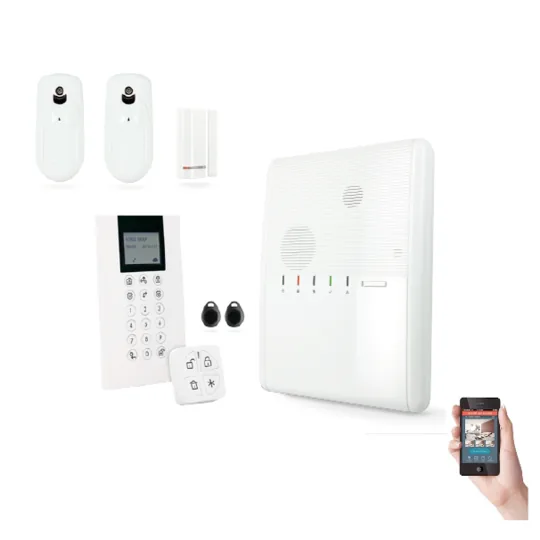 Kit alarme connectée sans fil : centrale, clavier LCD, détecteurs et badges